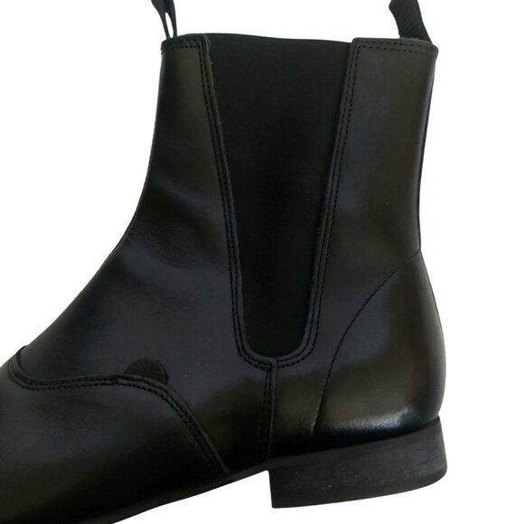 Underground England Black Leather Chelsea Winklepicker Boots Goth UK 10 / US 11 - Picture 13 of 15